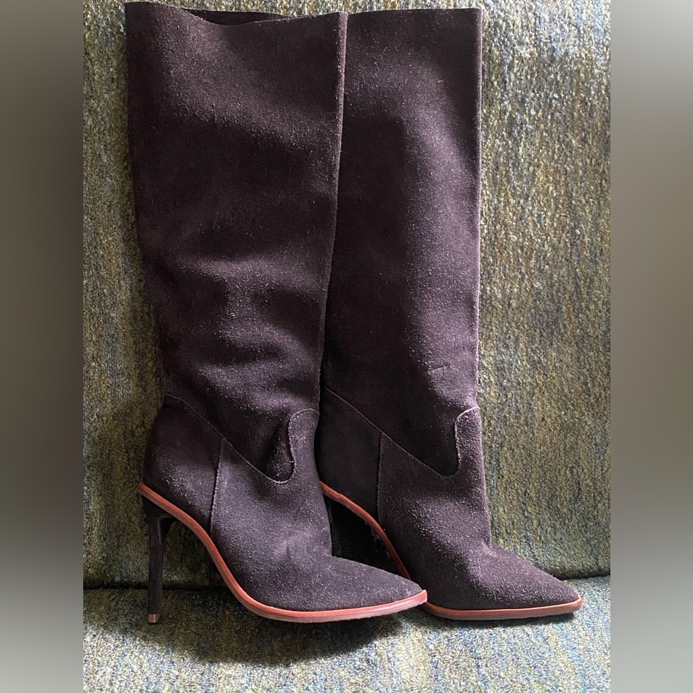 Black Suede boots made in Brazil size 5.5